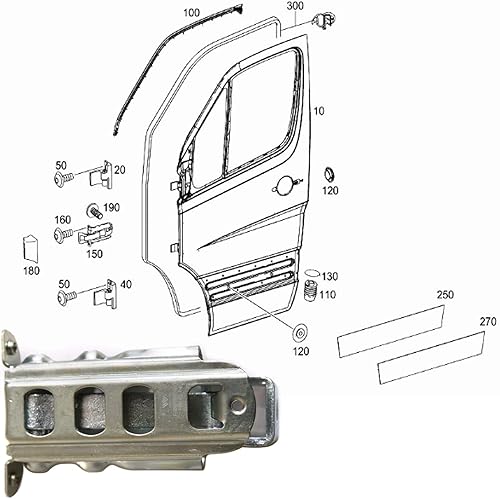 Miniatura 6 de Correa de control de bisagra de puerta lateral del conductor delantera izquierda para Mercedes Sprinter Van 906 06- para VW CRAFTER 30-35 30-50