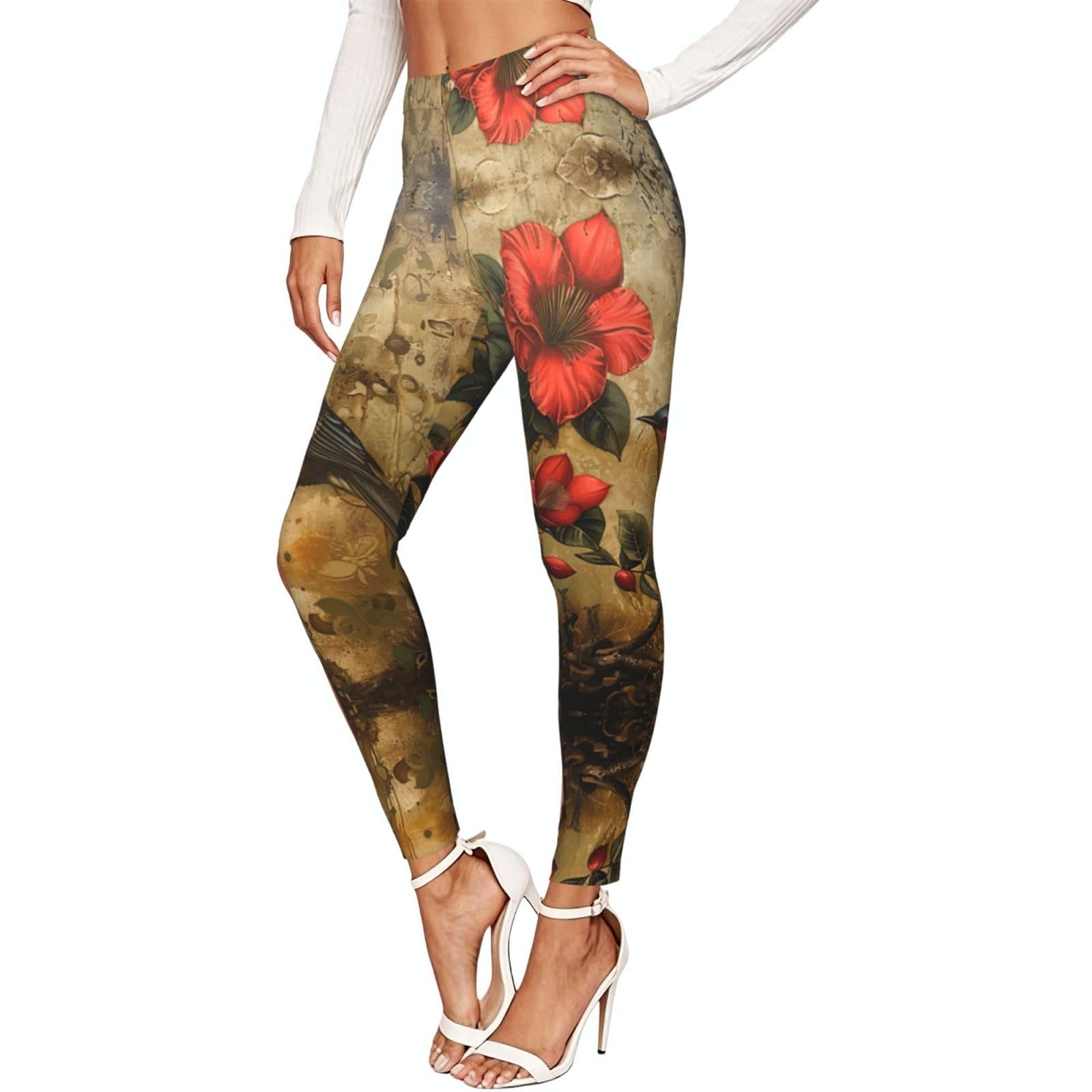 Leggings para mujer deportivos con estampado artístico transpirables 7