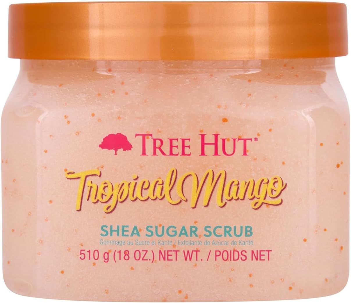 Tropical Mango Shea Sugar Scrub, Mothers Day Gifts, Exfoliating, Hydrating & Moisturizing Body Scrub with Shea Butter & Nourishing Essential Oils, Smooth & Soften Skin, 18 oz