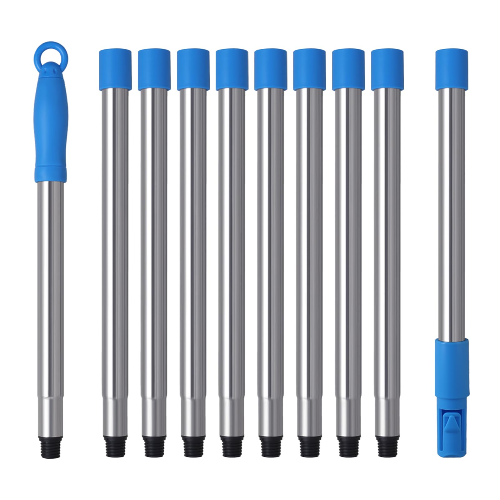 Mitclear Long Extension Poles, 10 Pieces, for Window Cleaning Squeegee