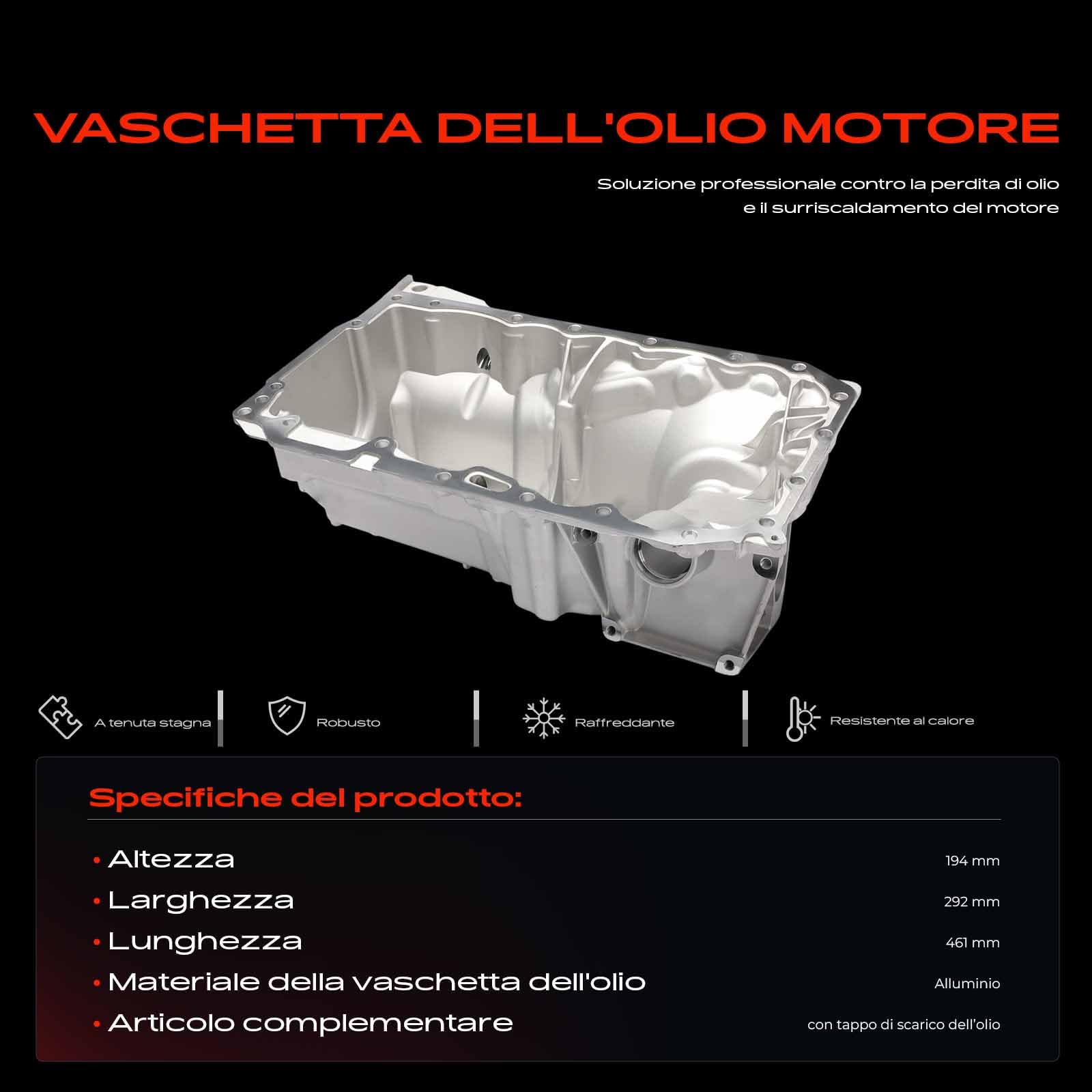 Frankberg Coppa dell'olio coppa dell'olio motore diesel 11137812361 | Compatibile con: Serie 5 F10, Serie 5 Touring F11