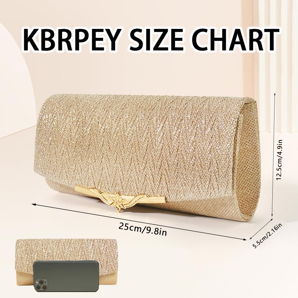 Borsetta da Sera Donna Elegante Borsa da Sposa Glitter Clutch Cerimonia Borsetta Tracolla Luccicanti con Catena Staccabile Perfette per il Ballo di Fine Anno Feste Matrimoni