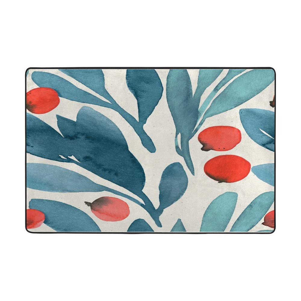 Grand tapis de sol lavable facile à nettoyer pour cuisine et salon fleuri