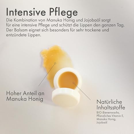 MANUKA Honey Lip Balm for Dry Inflamed Lips - Also for Herpes