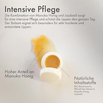 MANUKA Honey Lip Balm for Dry Inflamed Lips - Also for Herpes