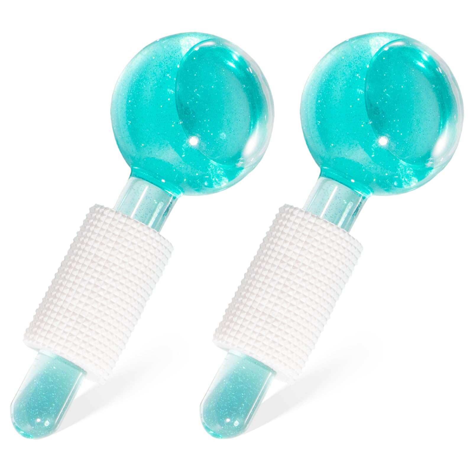 Lazzybeauty Facial Ice Globes 2Pcs, Ice Roller Globes for Face, Neck & Eyes, Skin Care Tool Cryo Stick to Tighten Skin Anti-Aging Reduce Fine Lines & Wrinkles, Light Green
