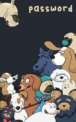 Quaderno Per Password E Pin: Piccolo Ma Con Tanto Spazio per Ricordare Tutte Le Tue Password: Copertina Flessibile Blu Con Cani