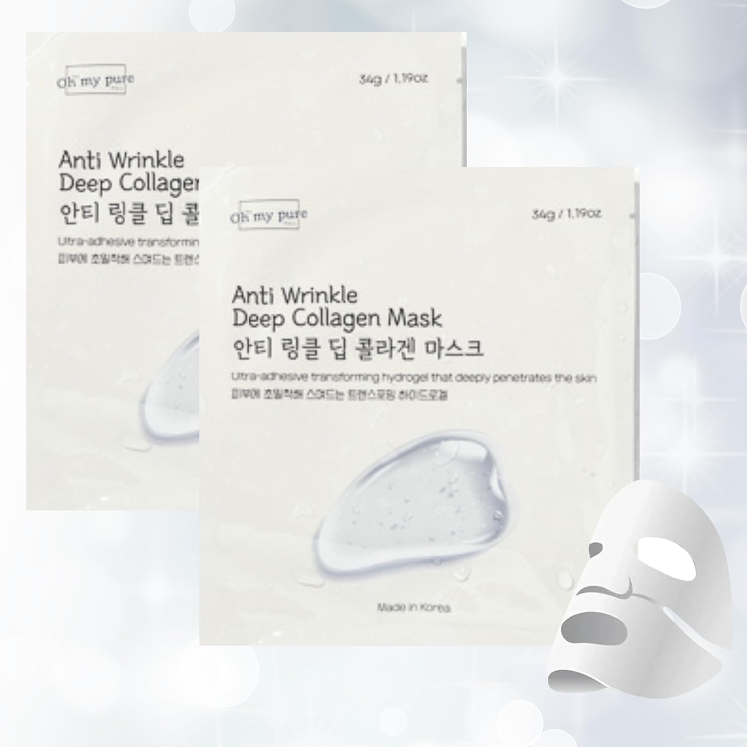 Hydrogel Collagen Korean Face Mask Luxury Skin Care 2 EA (AntiWrinkle) Hydrogel Collagen Korean Face Mask Luxury Skin Care 2 EA (AntiWrinkle)