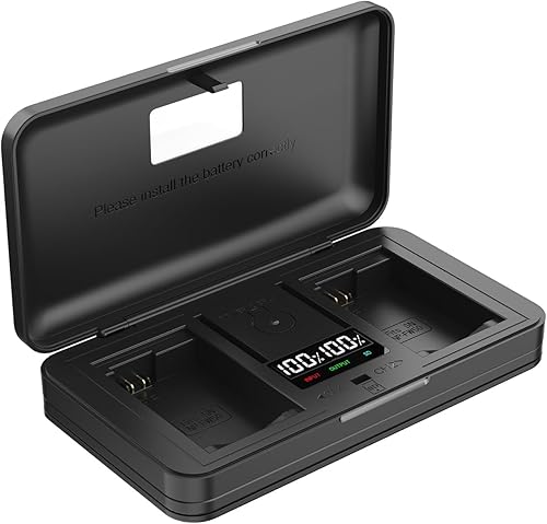 Cargador de batería NP-FW50, cargador USB rápido con pantalla LCD de capacidad de batería, kit de cargador dual inteligente para cámara Sony ZV-E10,