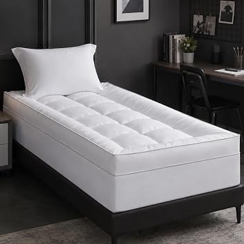 HYPREST Mattress Topper Twin XL, Extra Thick Down Alternative Mattress Topper 1300 GSM, 100% Cotton Cooling Soft Quilted Plush Pillow Top Mattress Pad 8-24"