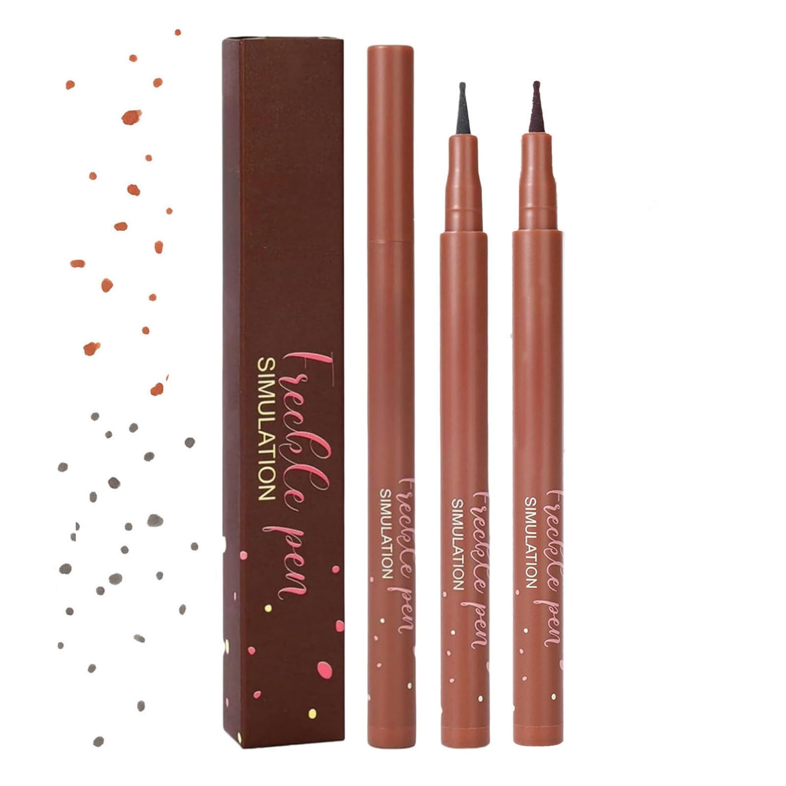 2PCS Freckle Pen Set, Waterproof Quick-Dry Formula for Natural Faux Freckles Sun-Kissed Lifelike Finish