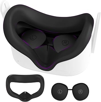 Meta Quest 2 Silicone Face Mask, Standard Face Interface with Lens Protector, Oculus Quest 2 Accessories, Washable VR Panel, Silicone Only