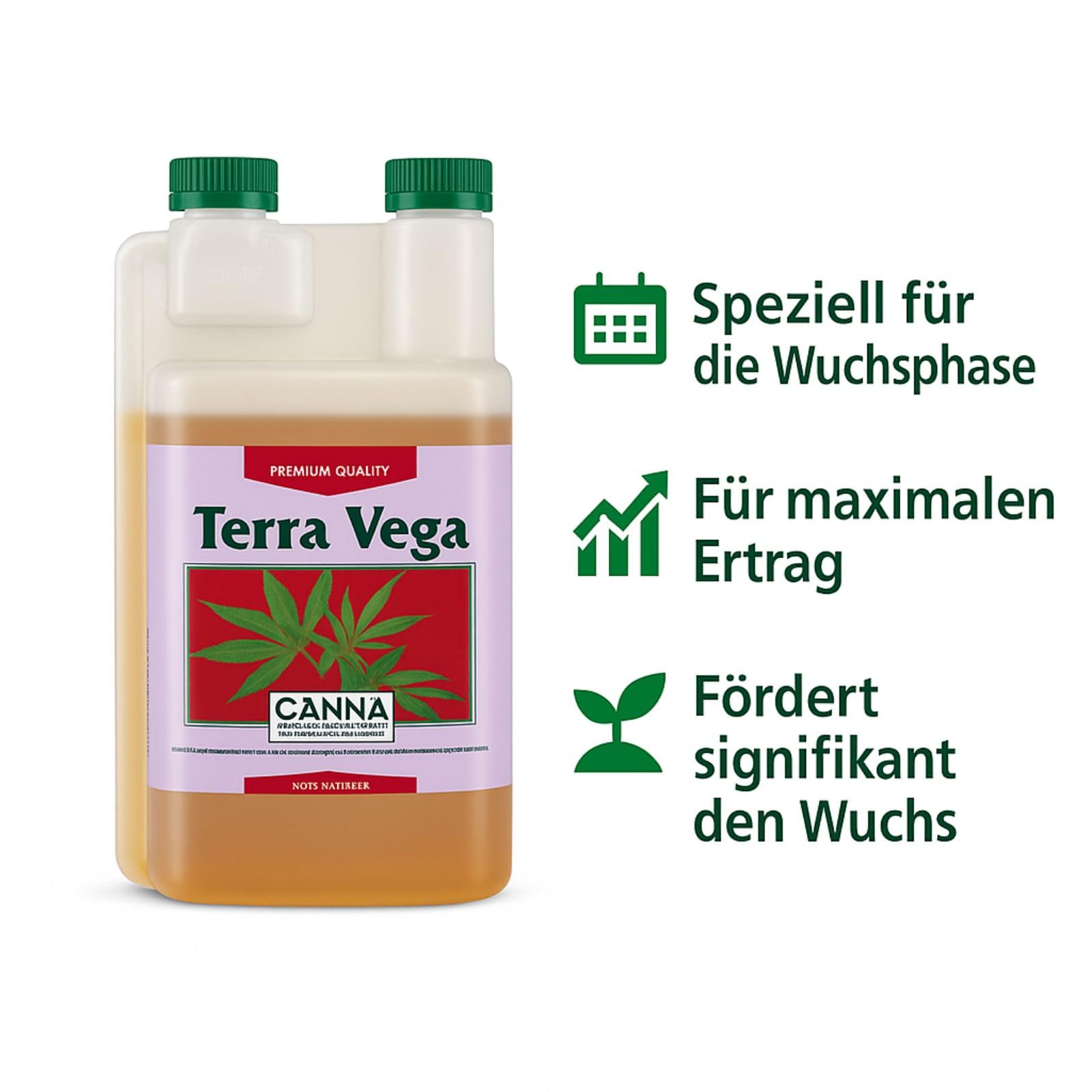 Weedness Canna Terra Vega 5 Liter - Wachstumsphase Grow Anbau Indoor Wuchs Dünger Bio Tomaten Gurken Flüssigdünger Organischer Wachstum