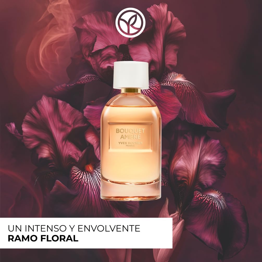 Yves Rocher Eau de Parfum para Mujeres Bouquet Ambré PLEINES NATURES 100 ml | Perfumes para Mujer floral ámbar con iris, naranja e incienso – Idea de Regalo – Ingredientes 95% origen natural