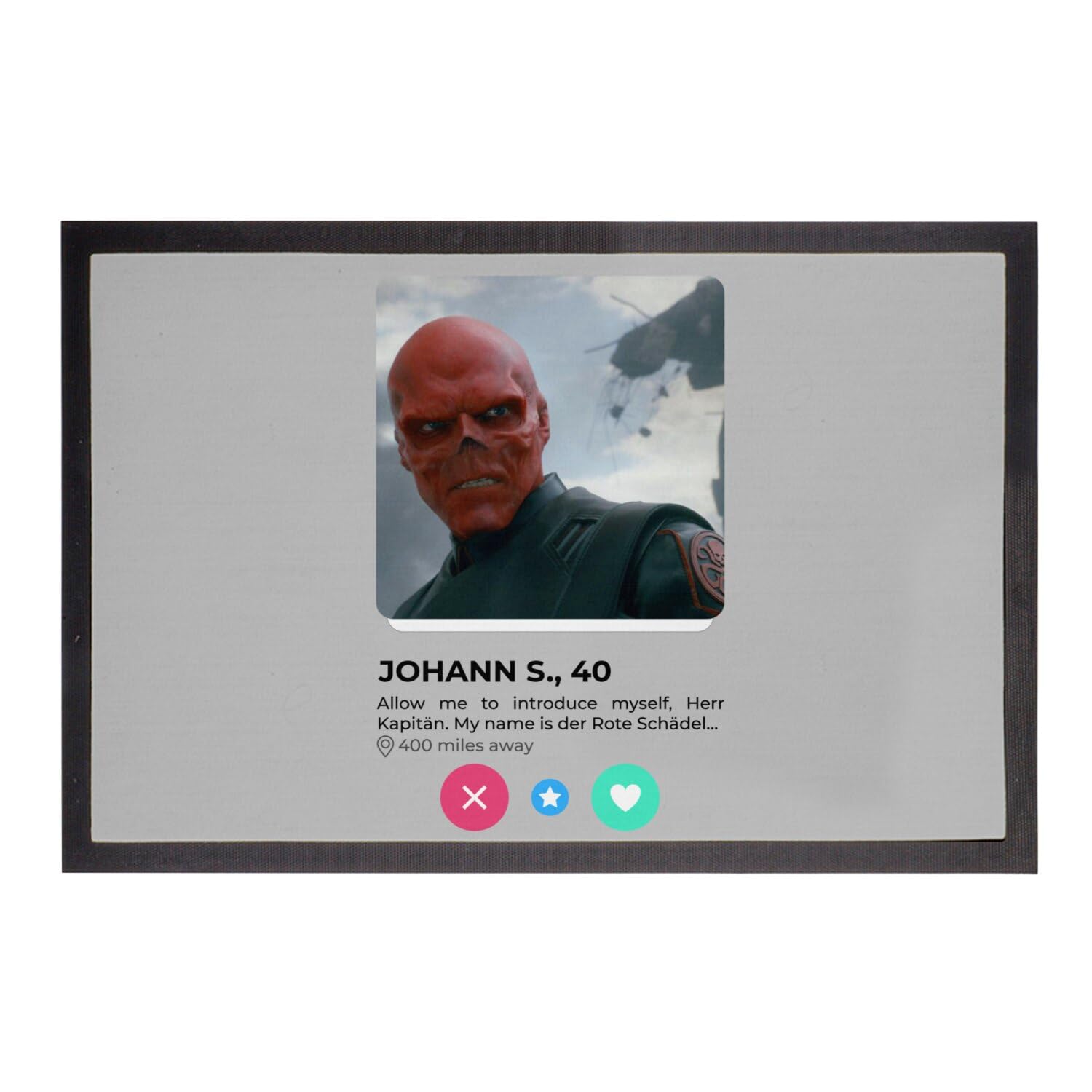 Paillasson gris design Red Skull Comics 60x40 cm cadeau pendaison