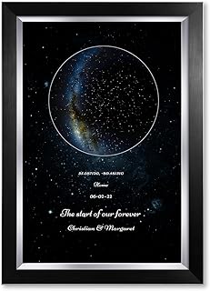14 Wedding Anniversary Gift Ideas Filled With Meaningful Moments 2 IPIC - Personalized Star Map Art The Night Sky Over, Framed Artwork Gicl...