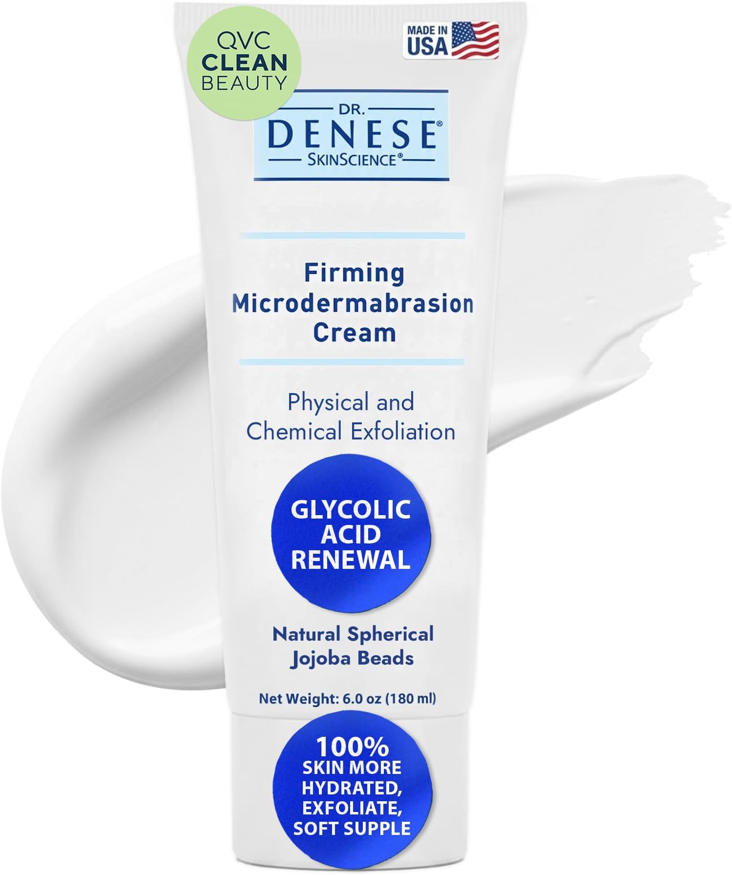 Firming Facial MicroDermabrasion Cream 6 oz – With Advanced Glycolic Re-Texturizing Technology – Glycolic Acid, Jojoba Oil & Aloe Vera – Anti-Aging Exfoliant for Smooth & Radiant Skin