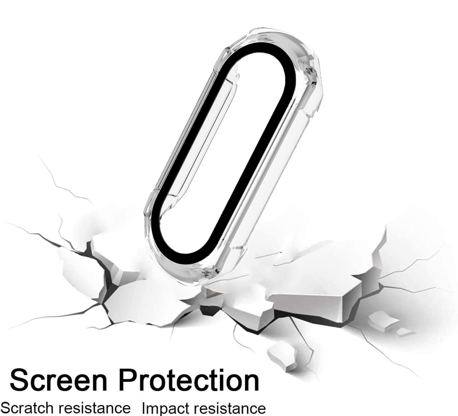 SeNool Custodia Compatibile con Xiaomi Mi Band 7 Pro, PC Cover Rigida con Vetro Temperato Protezione di Schermo, [Durezza 9H] Case per Xiaomi Smart Band 7 Pro - Trasparente