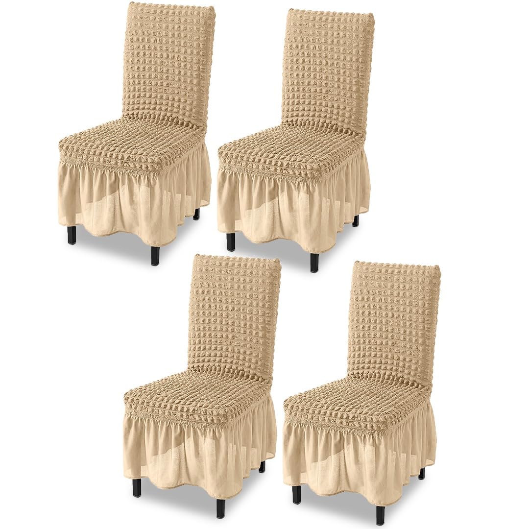 TONY STARK Frill Chair Covers - Elegant Dining Room Style -10 TONY STARK Frill Chair Covers - Elegant Dining Room Style -10