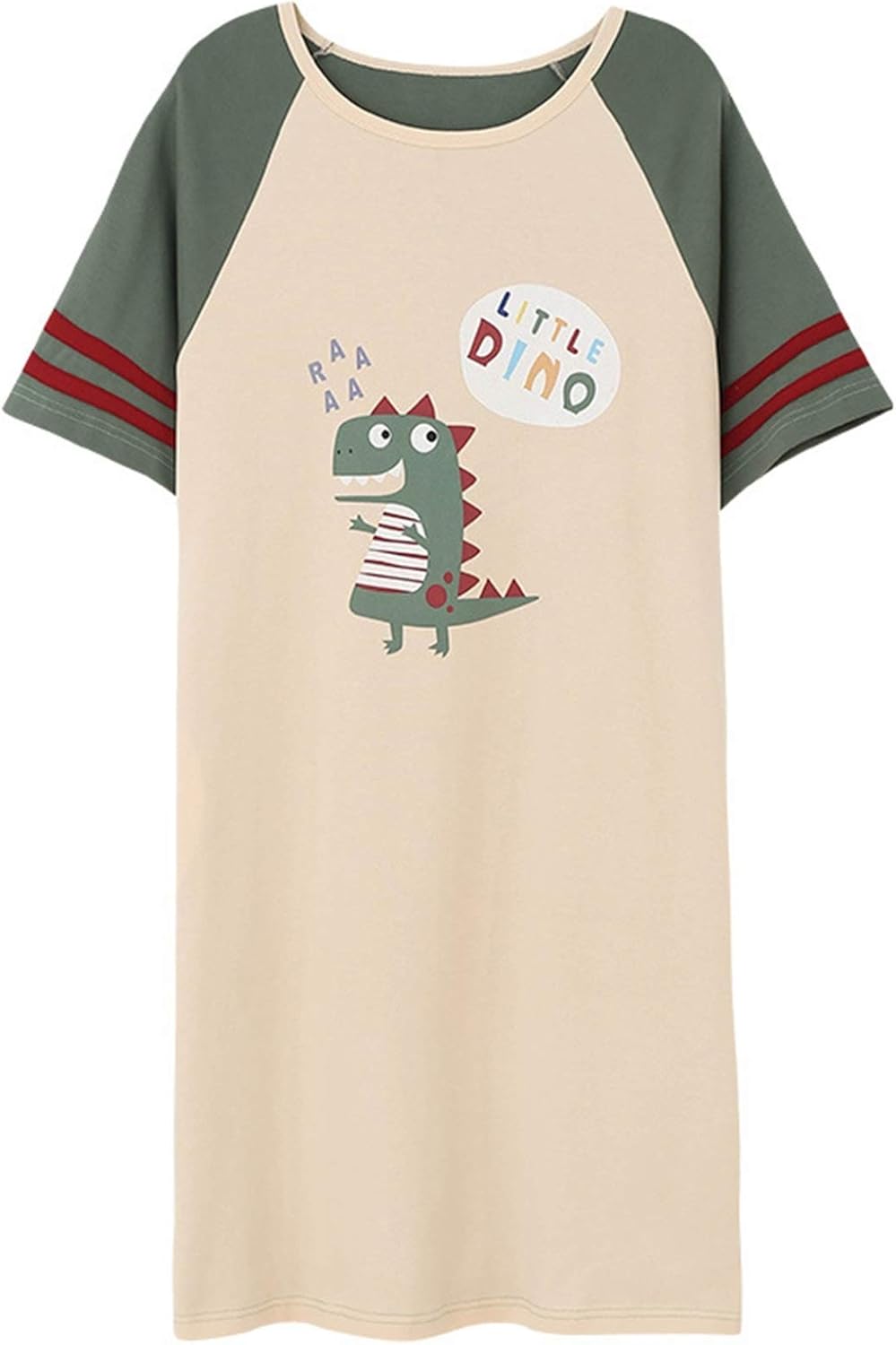 ネグリジェ パジャマ レディース 半袖 春夏 ルームワンピース 部屋着 寝巻き Salenew大人気 クルーネック ロングtシャツ 綿 通気性 かわいい 恐竜柄 女性 旅行 肌に優しい 涼しい 吸汗速乾 ふんわり 寝心地いい ホテル 大きいサイズ