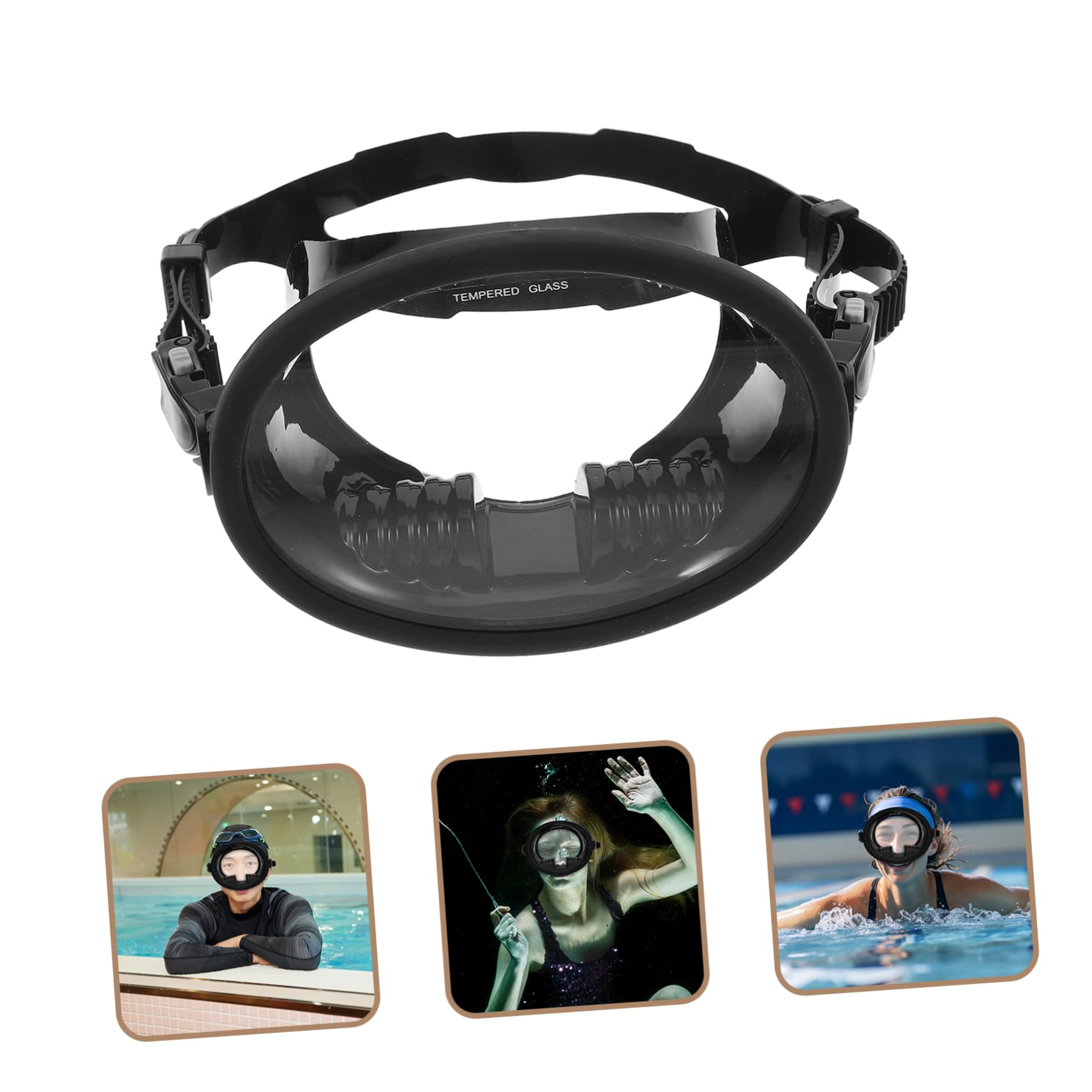 WOONEKY Maschera Subacquea Comfort Elevato Anti-appannamento in Silicone e Vetro Temperato e Visione Panoramica Estesa , per Immersioni e Nuoto Subacqueo