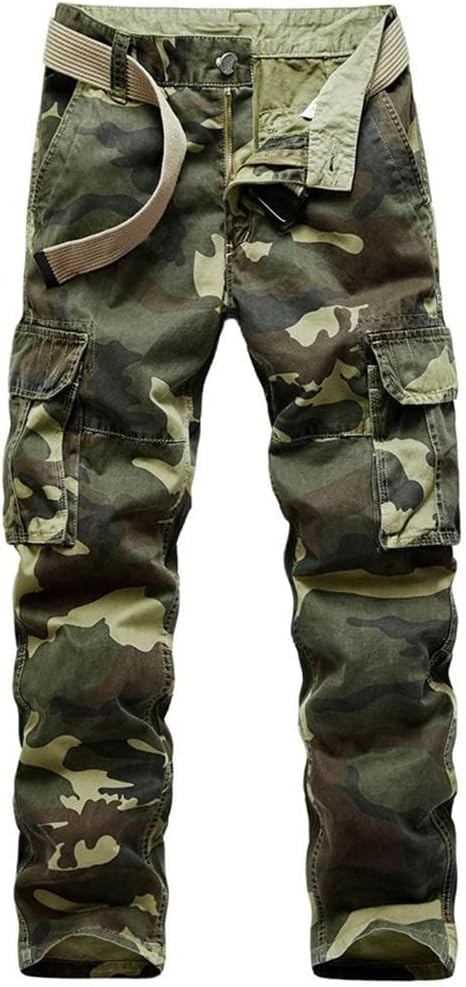 Tactical Cargo Camo Pants, Men Casual Cargo Baggy Trousers Joggers, Streetwear Cotton Multi-Pocket Military Pants