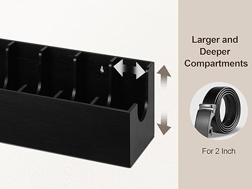 Miniatura 7 de StorageWorks Organizador de cinturón de bambú, soporte para cinturón para armario y cajón, organizador de almacenamiento de cinturón de 7