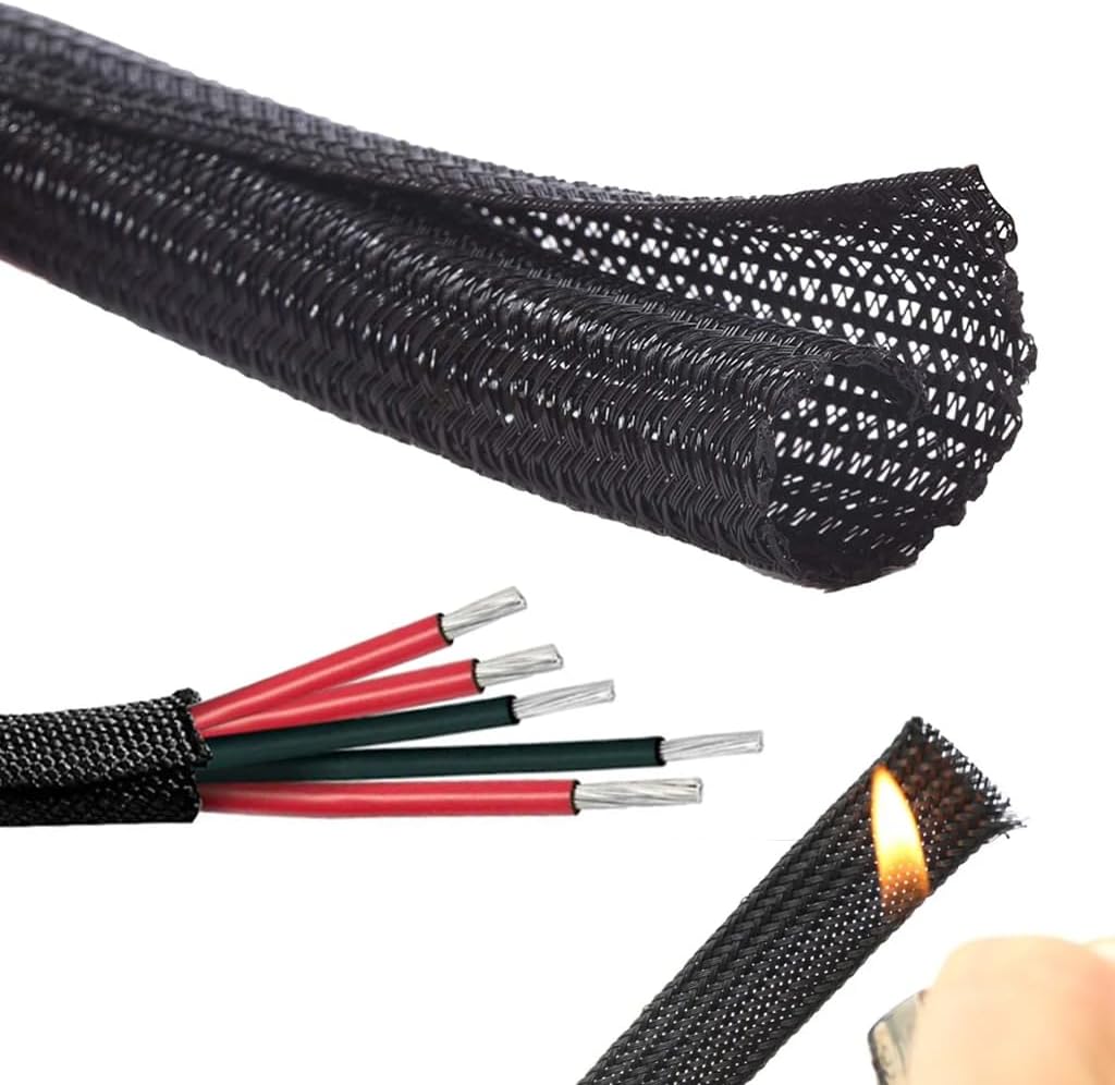 Supvox® 6.6ft Cable Organizer Sleeve - Self-Closing, Cuttable, Wear and Heat Resistant Polyester Cable Protector Wrap