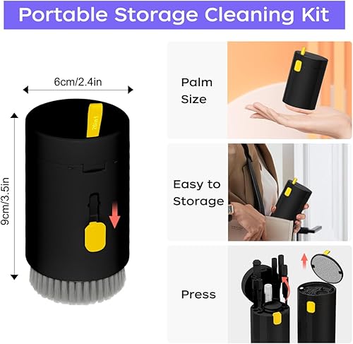 Miniatura 6 de Kit limpiador de teclado de pantalla de computadora portátil 20 en 1, kits de limpieza de dispositivos electrónicos multifuncionales para Airpod,