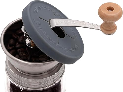 Tapa de molinillo de café para tarros de masón de boca regular