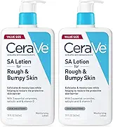 CeraVe SA Lotion for Rough &amp; Bumpy Skin, Vitamin D, Hyaluronic, Lactic, Niacinamide &amp; Salicylic Acid, Gentle Exfoliating Rough And Bumpy Skin Lotion, 19 Ounce, (Pack of 2)