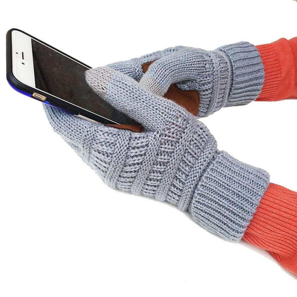 Damen Winter Warme Handschuhe Touchscreen Strickhandschuhe Damen Touchscreen Warme Handschuhe (D) (K)