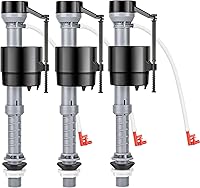 TEVIORA Universal Toilet Fill Valve Kit (3-Pack) - Adjustable 8-13in Height, Water-Saving, Quiet Fill, Anti-Siphon, Easy DIY Install