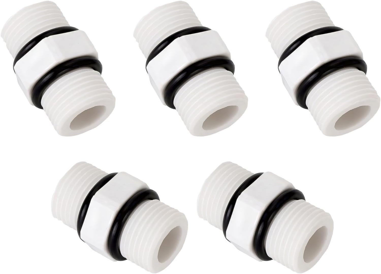 5 PCS 1/2" to 1/2" Male Nylon Pipe Connect Quick Fitting for RO System Water Filter