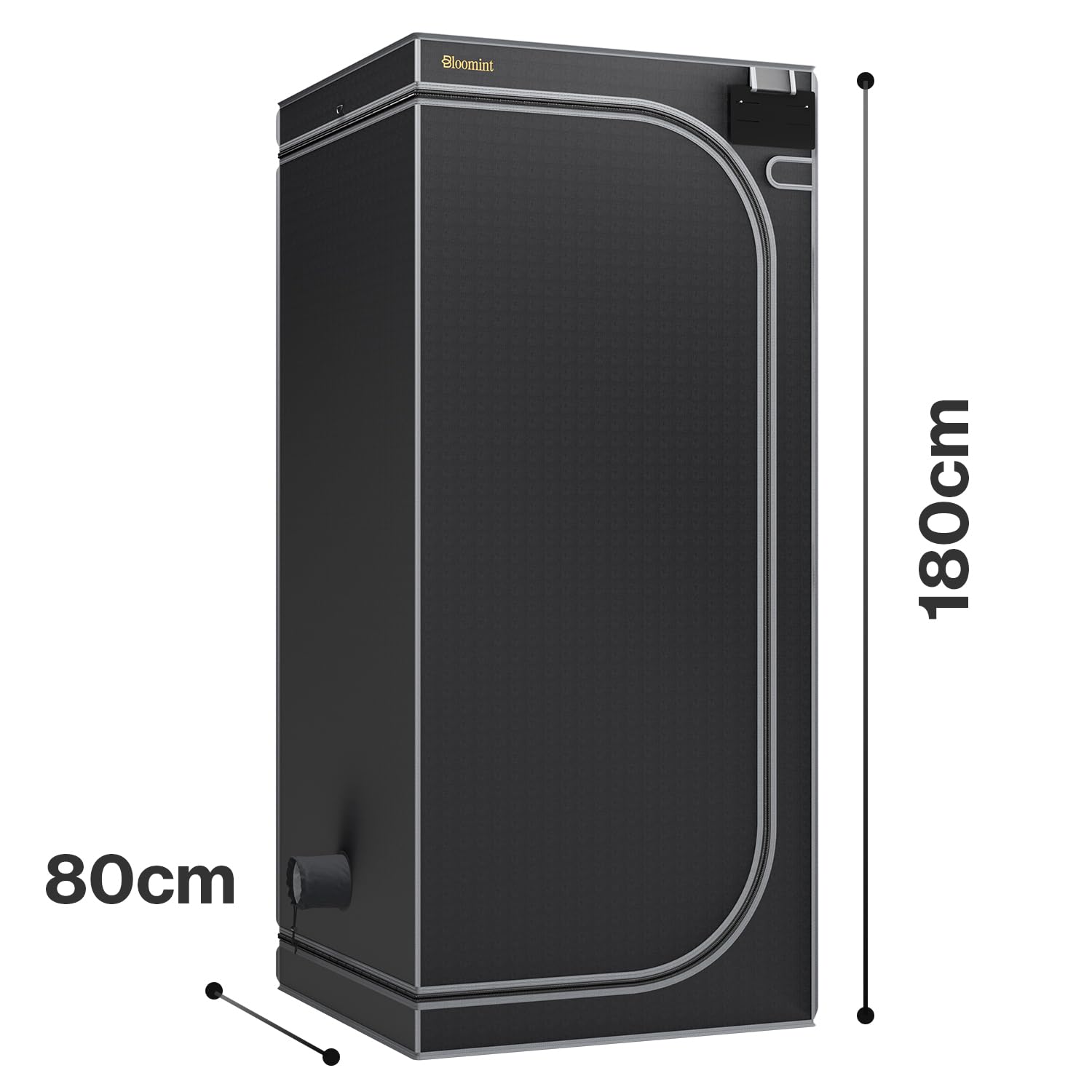 Bloomint Growzelt 80 x 80 x 180 cm Anbauzelt 2.0, Stabiler Stoff, Hochreflektierendes Diamantmuster Grow Tent