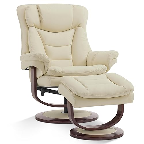 MCombo Oversized Swivel Recliner Chair with Ottoman, Adjustable Backrest, 360°