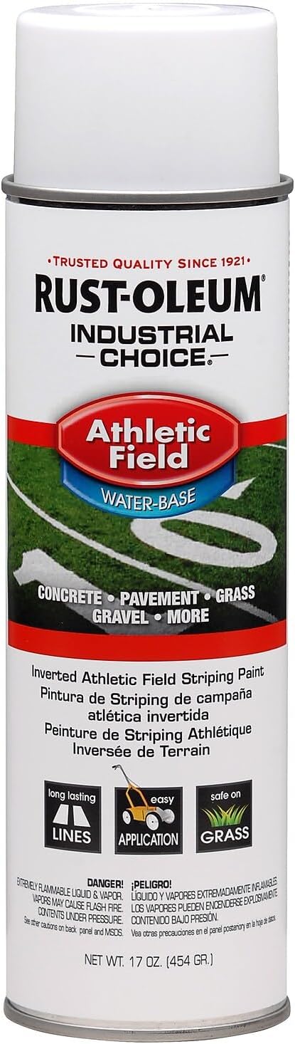 Rust-Oleum 206043-12PK Industrial Choice AF1600 System Athletic Field Inverted Striping Paint White, 17 Ounce (Pack of 12)