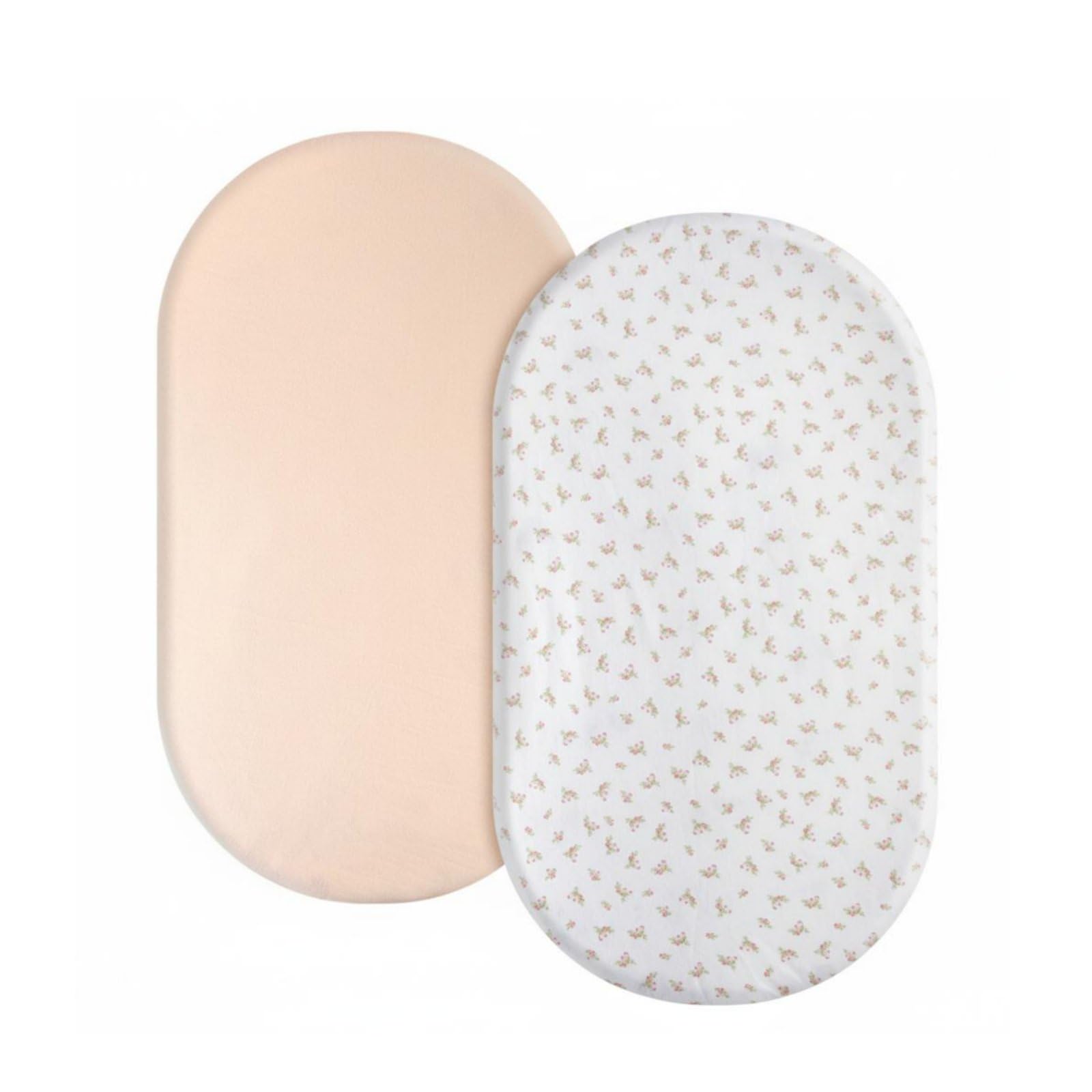 harayaa Baumwoll Wiegenbezug Kinderbetttuch Spannbettlaken Babybettlaken Saugfähig Pflegeleicht Bequem mit Elastikband Maschinenwaschbar für Neugeborene für, Khaki Creme, 133-71-22cm