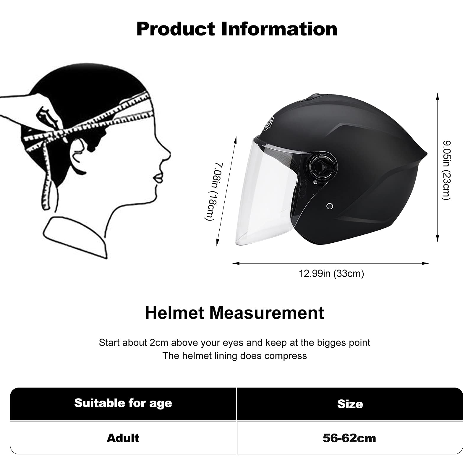 Cascos De Motocicleta para Hombres y Mujeres, Cascos De Ciclomotor con Viseras.El Cabezal Anticolisión Protege La Seguridad Vial De Los Usuarios