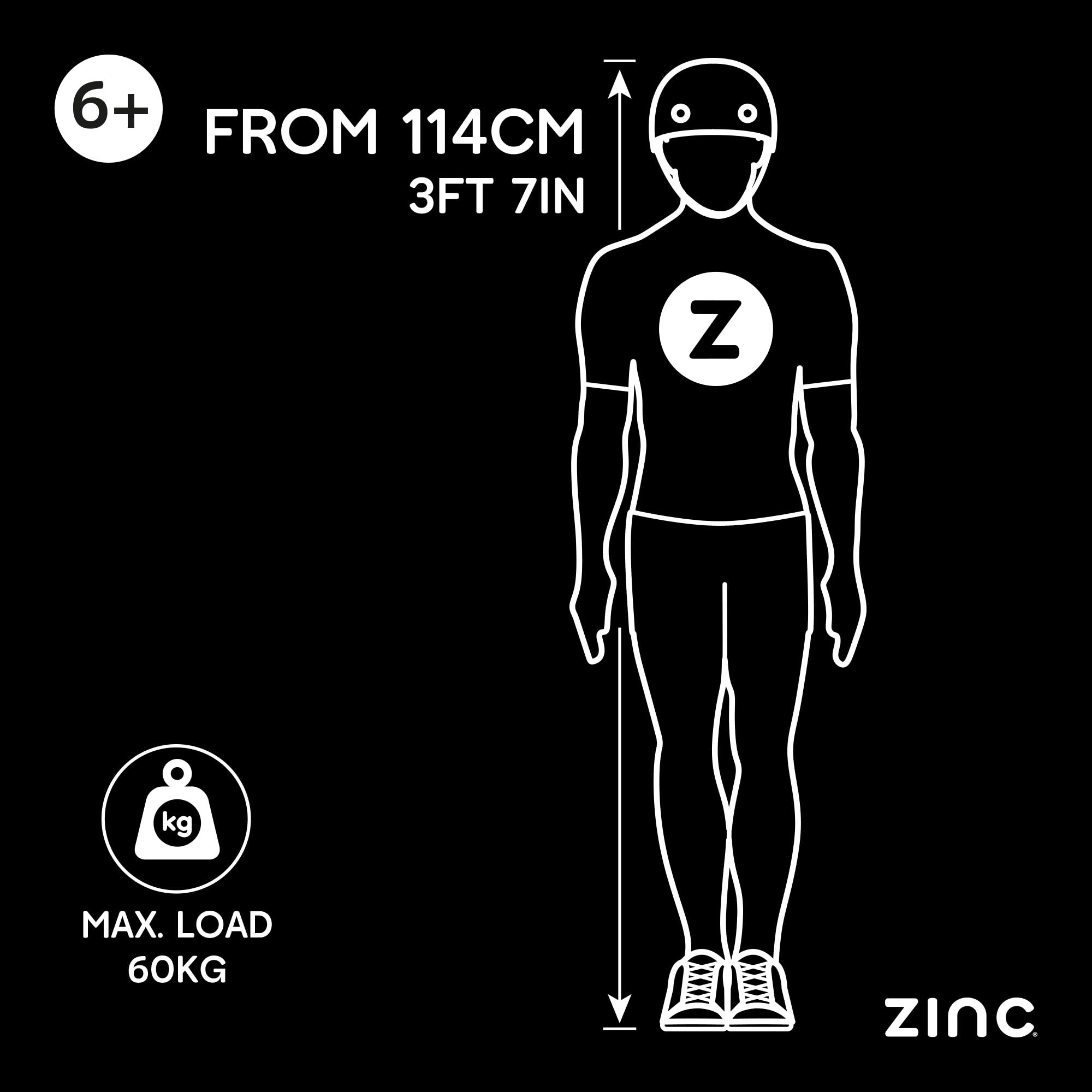 Zinc Thunderglow Trottinette Cascade, à 2 Roues, à partir de 6 Ans, avec Roues en polyuréthane de 100 mm Lumineuses, roulements ABEC 9, Design Professionnel pour Enfants et Adolescents