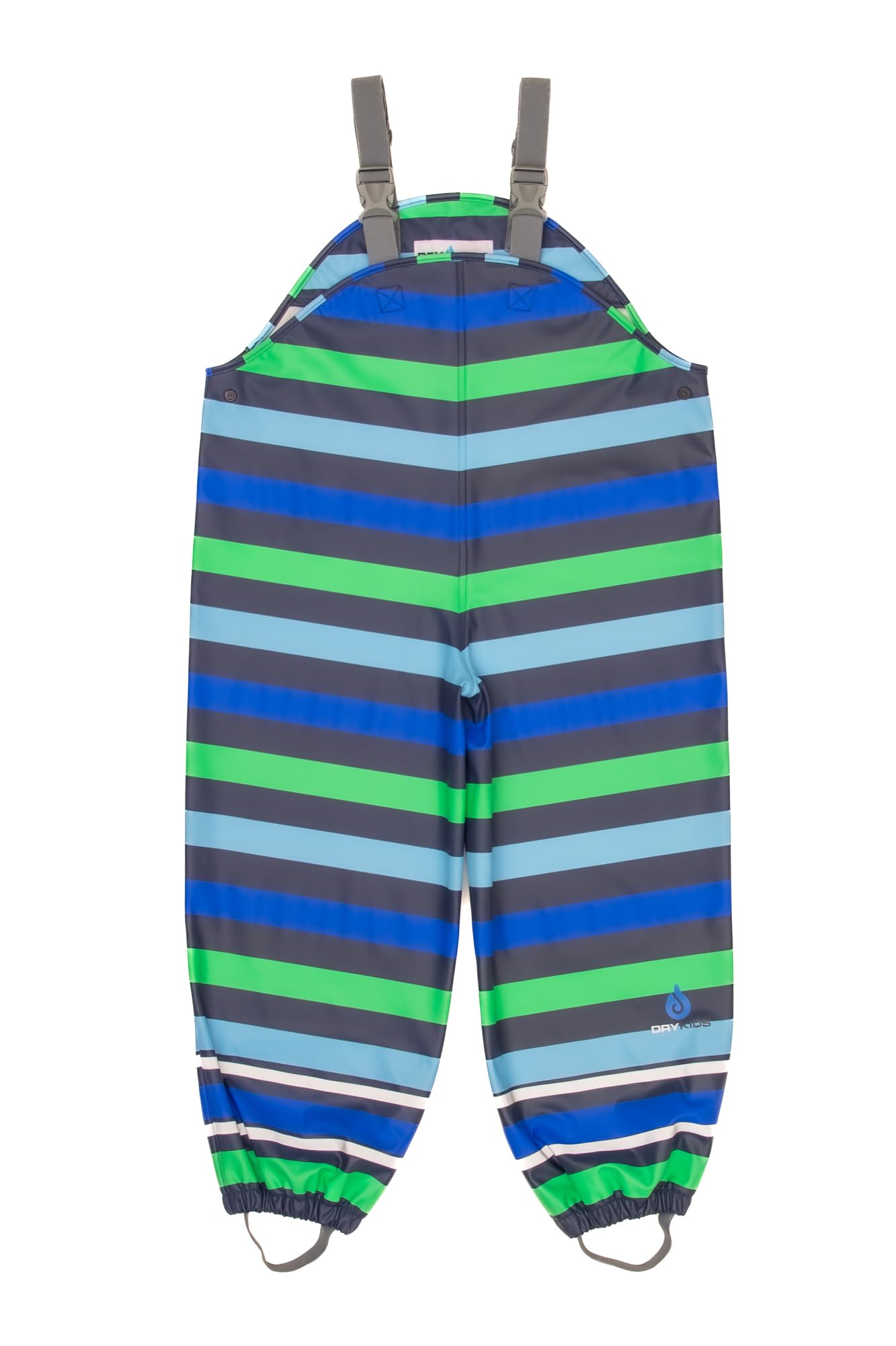 DRY KIDS Dungarees Unlined - Blue Stripe 9/10yrs