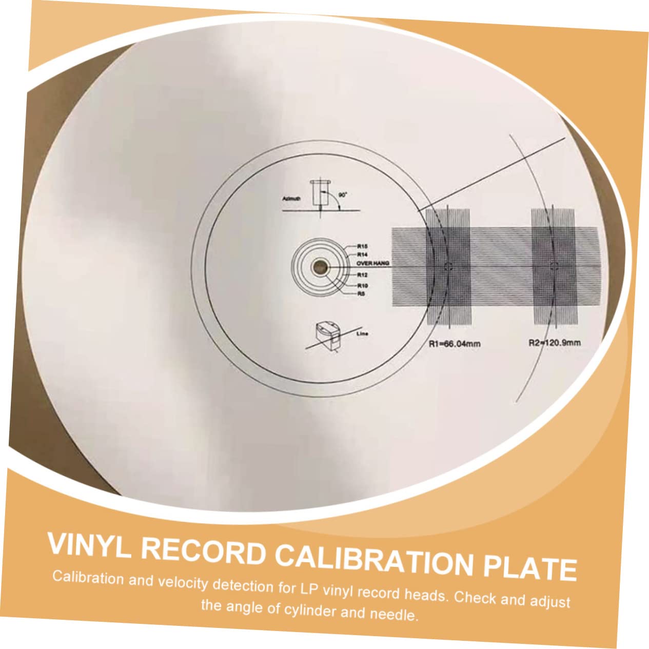 Calibro Allineamento Testina per Giradischi 3mm in Acrilico Bianco | Regolazione Angolo, Funzione Antiscivolo, per Vinile e Testine, Idea Regalo per Inaugurazione