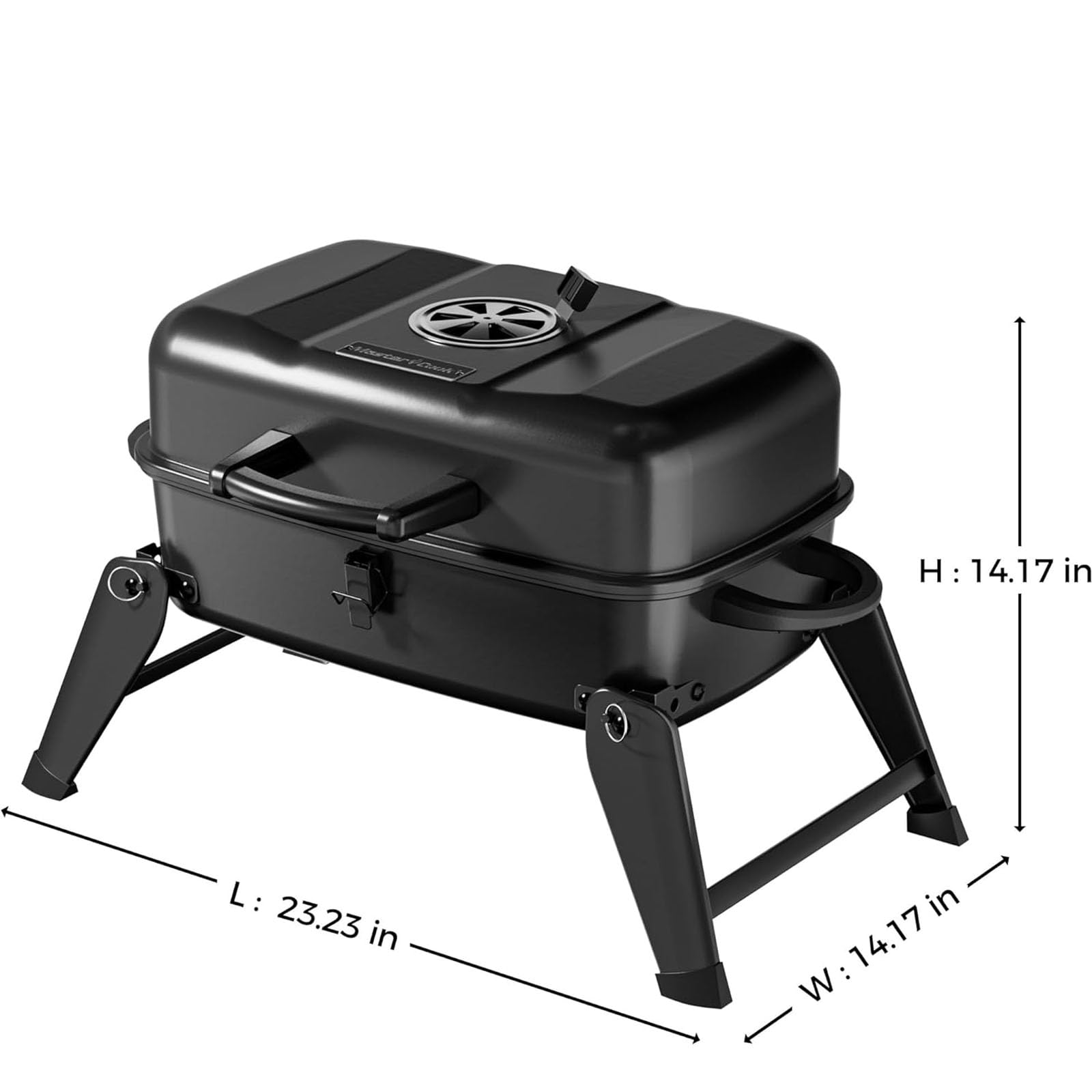 Przenośny grill z węglem drzewnym z grzewką, składany grill z regulowaną wentylacją powietrza i 330 sq.in. Obszar gotowania RV na zewnątrz, wycieczki turystyczne, kemping, patio, Tailgating