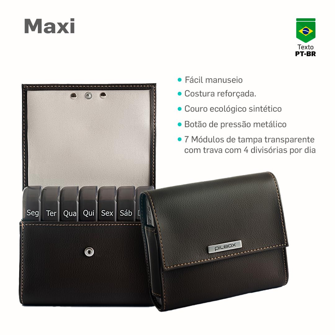 PILBOX Boîte à Pilules Maxi Chocolat