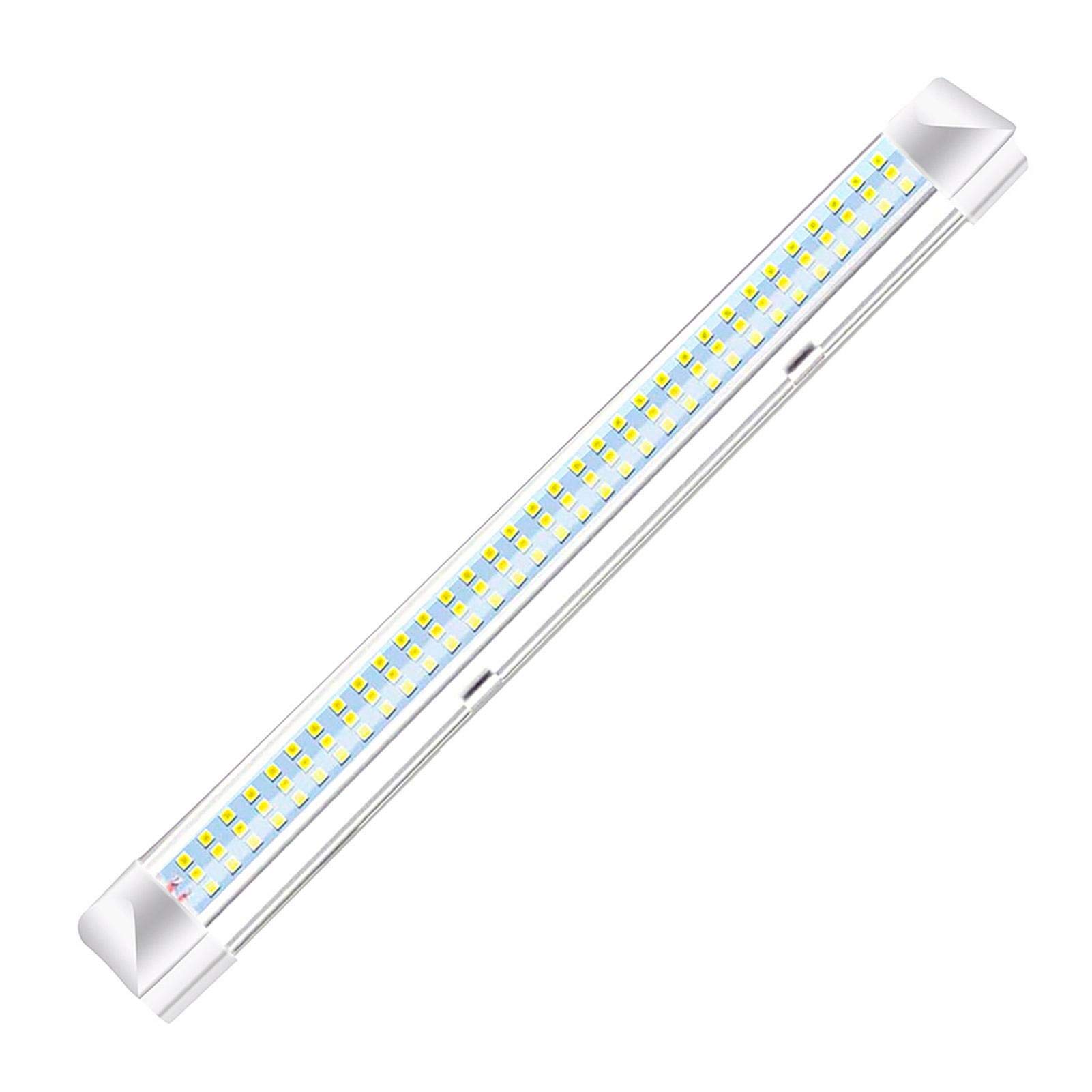 Barra de luz LED Interior 9W 900lm 72 LED Lámpara Blanca con Interruptor de Encendido/Apagado Luz para Camiones, Barcos, caravanas, remolques, Camiones