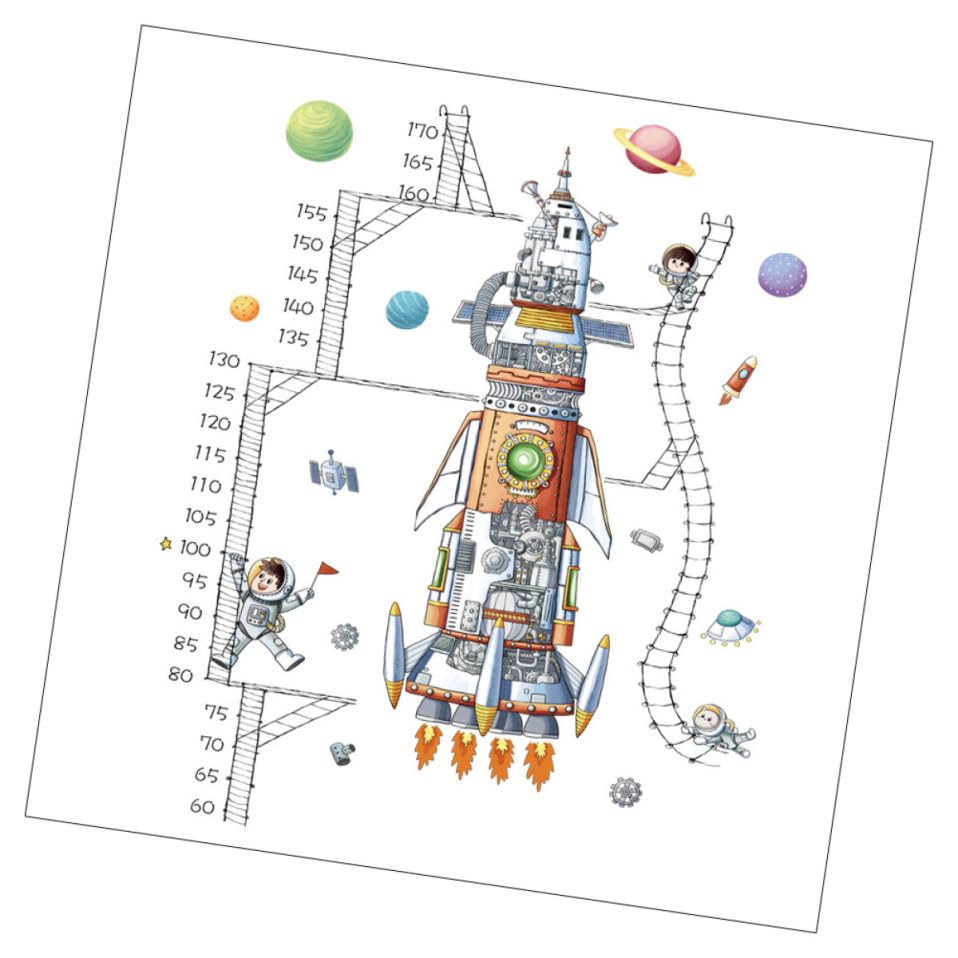 Mural de pared infantil de nave espacial para decorar la guardería