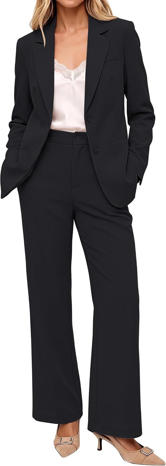 luvamia Pant Suits for Women 2 Piece Sets Business Casual Bootcut Pants Set