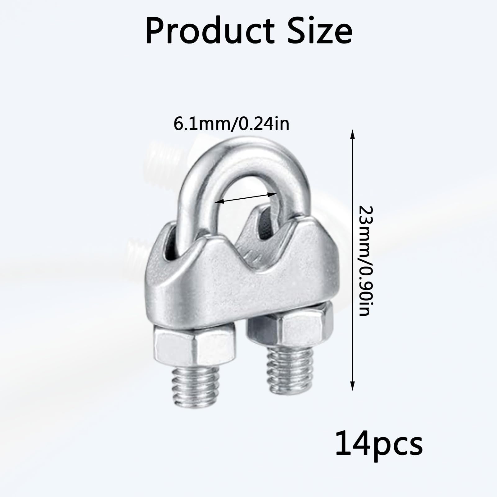Morsetti Per Cavo Acciaio 14 Pezzi M4 - Acciaio Inox Per Cavi Ø4mm, Per Stendibiancheria E Fissaggi - Foto 5