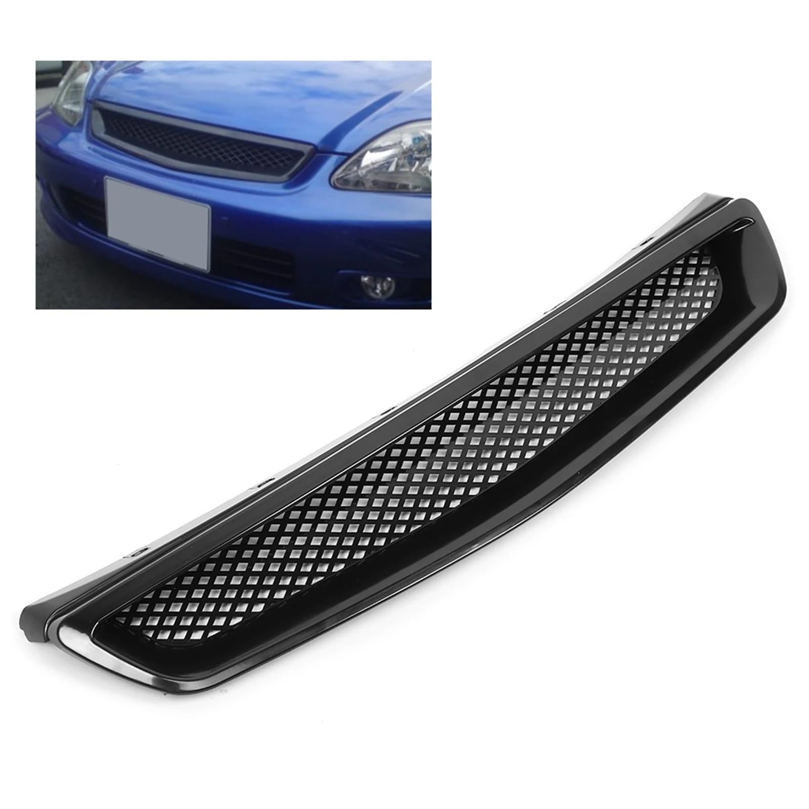 Kratka samochodowa Zderzak Przedni Grill Maski Pasuje Do EK JDM Type R Honda Civic 1999 ‑ 2000 Wymiana Grilla