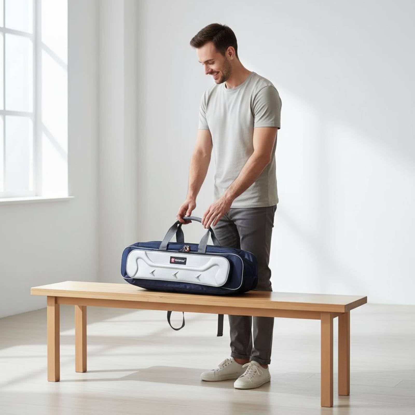Estuche para Soportes de Percusión Bolso Funda Maleta Organizador Acolchado con Tejido Oxford y Correa Ajustable con Diseño para Accesorios Adecuado, 60x14x16cm, Bolso Doble Capa